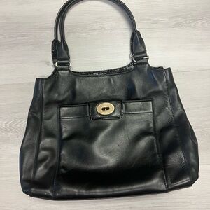 Kate Spade Elegant Black Leather Tote Bag